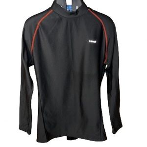 Hind Men Large Long Sleeve Compression Athletic Training Shirt  Black and Red